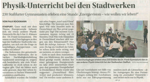 Physik-Unterricht bei den Stadtwerken